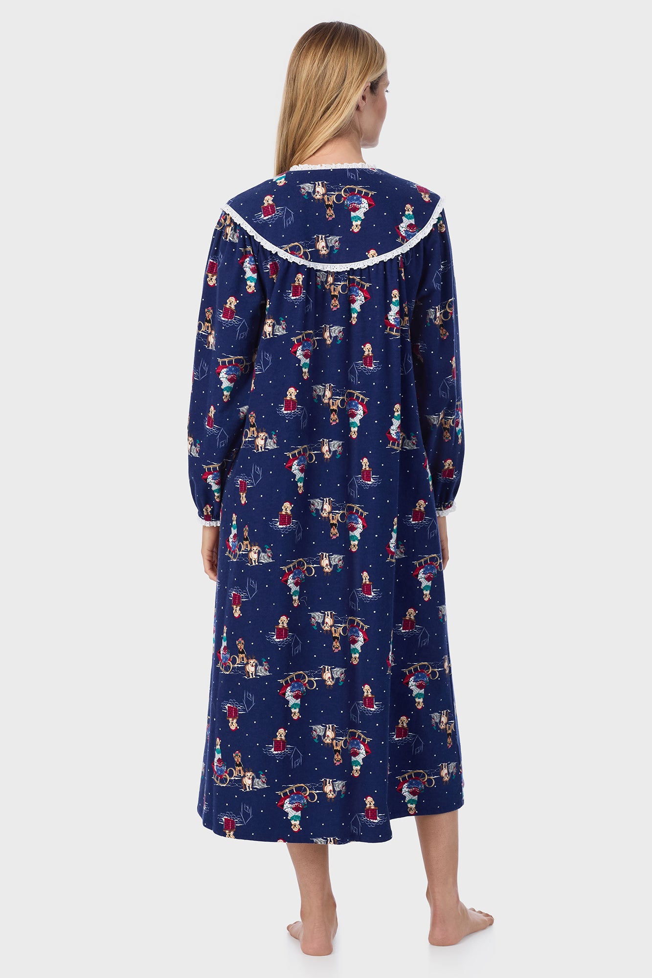 Sleigh Puppies Flannel Gown