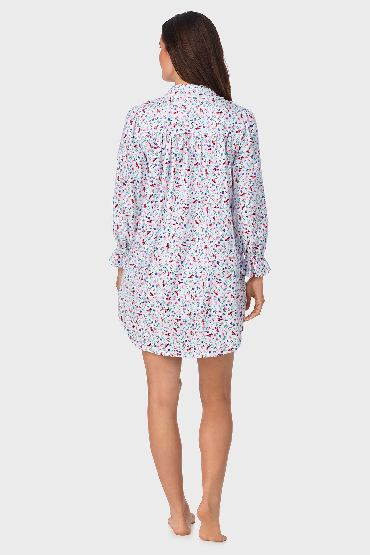 New Cardinal 100% Cotton Brushed Flannel Long Sleeve Nightshirt