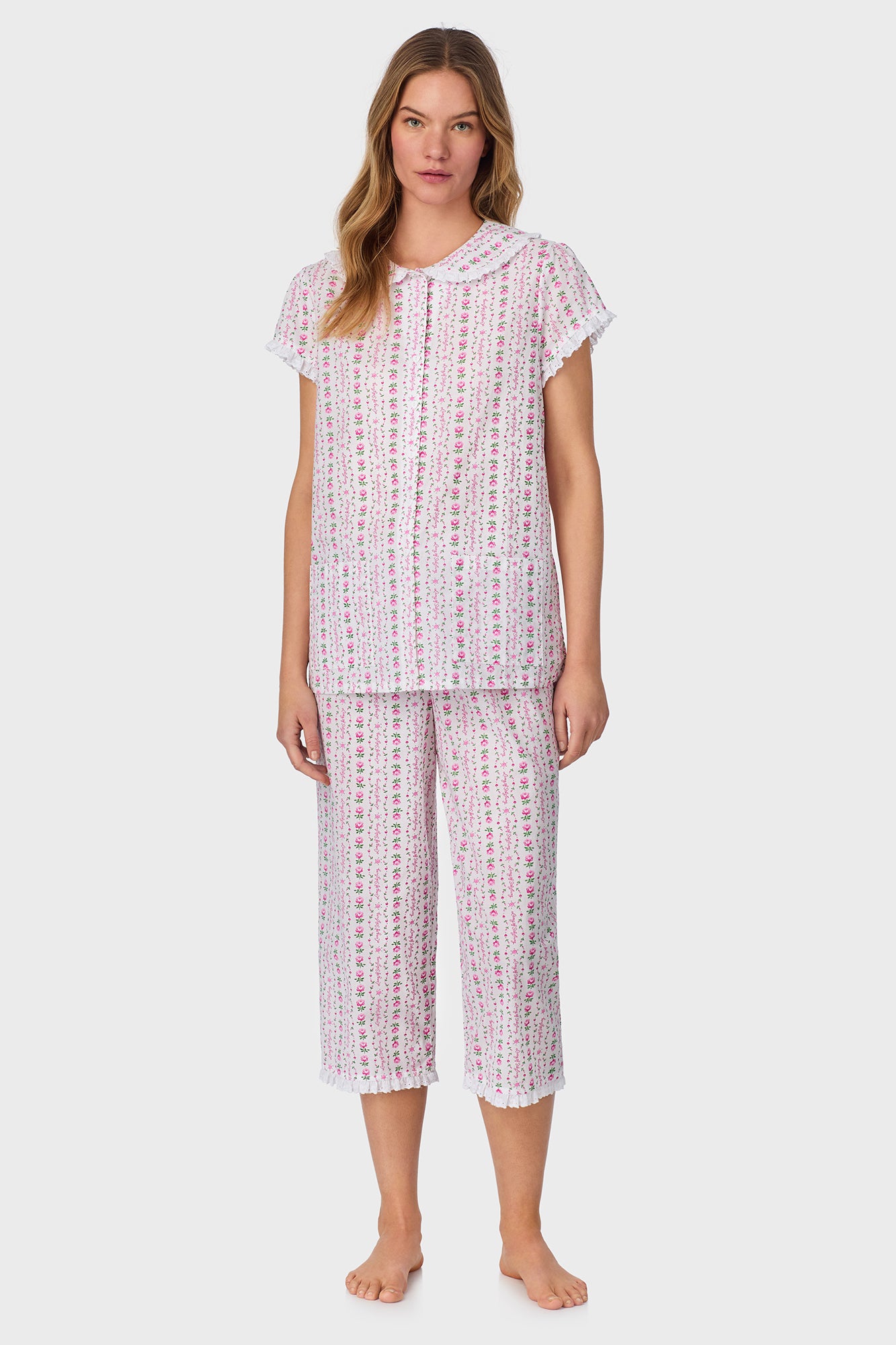 Rosey Tyrolean Cotton Lawn Capri Pajama