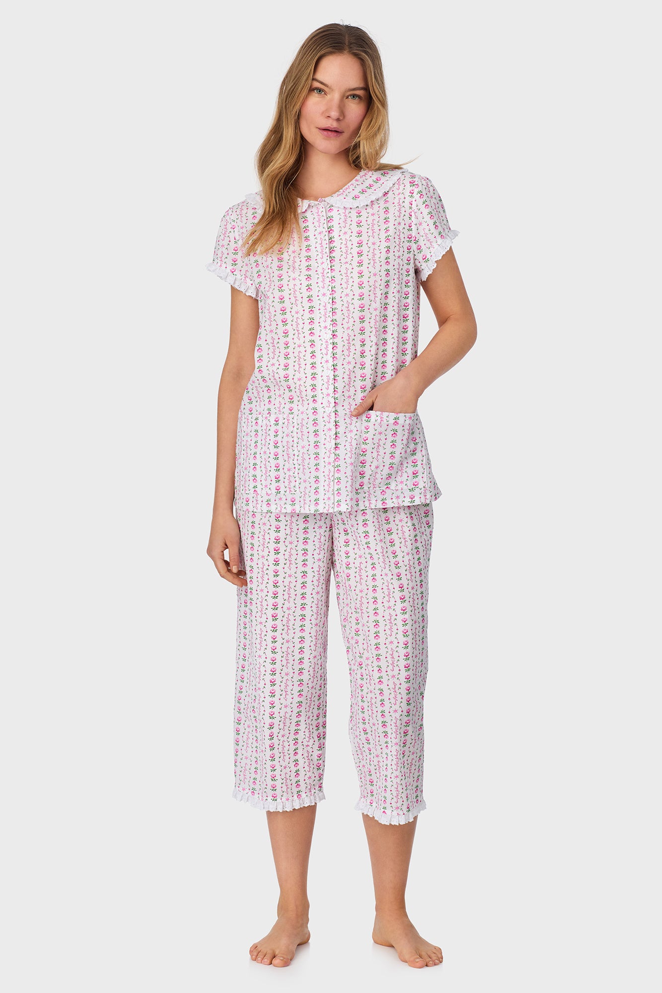 Rosey Tyrolean Cotton Lawn Capri Pajama