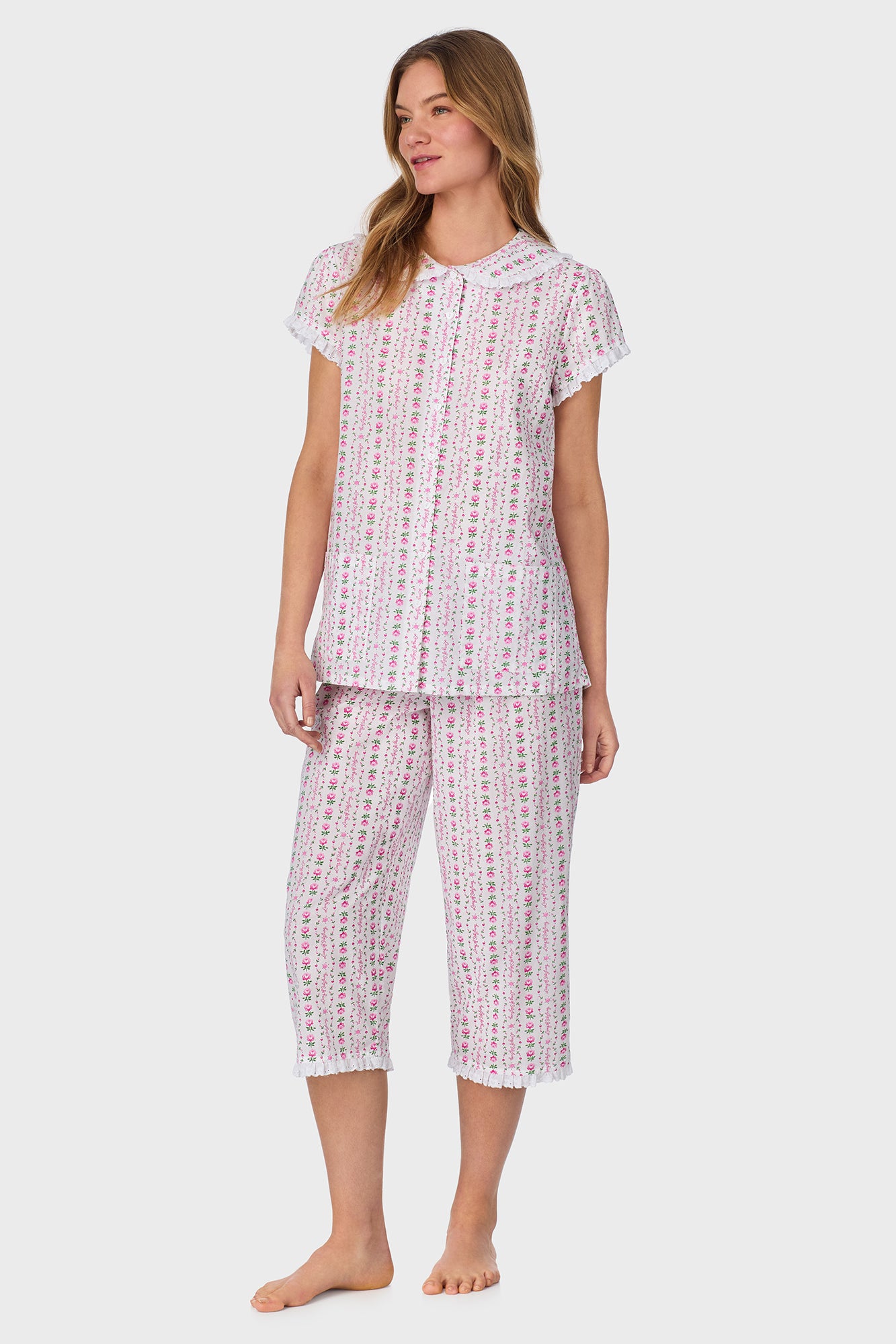 Rosey Tyrolean Cotton Lawn Capri Pajama