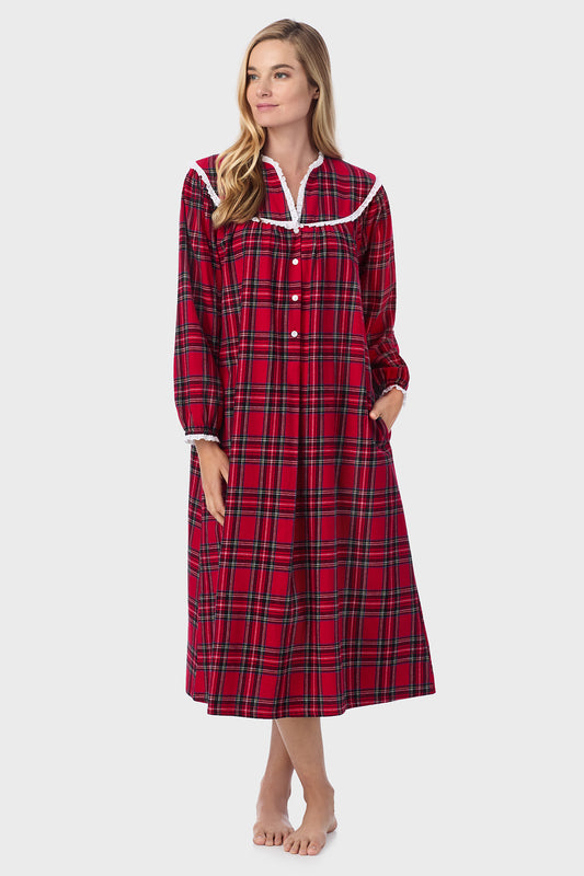 Red Tartan Flannel Gown