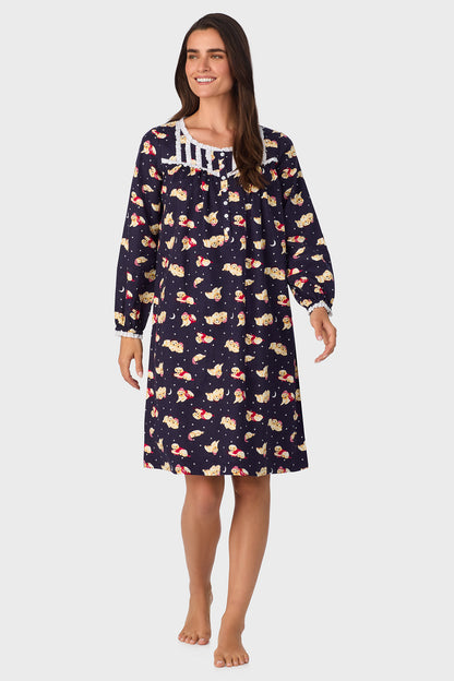 Cuddly Labs 100% Cotton Brushed Flannel Long Sleeve Waltz Gown