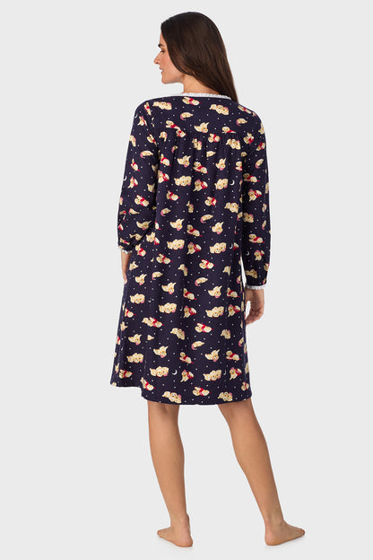 Cuddly Labs 100% Cotton Brushed Flannel Long Sleeve Waltz Gown