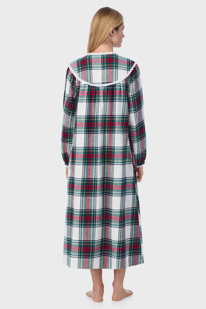 Holiday Plaid Flannel Gown