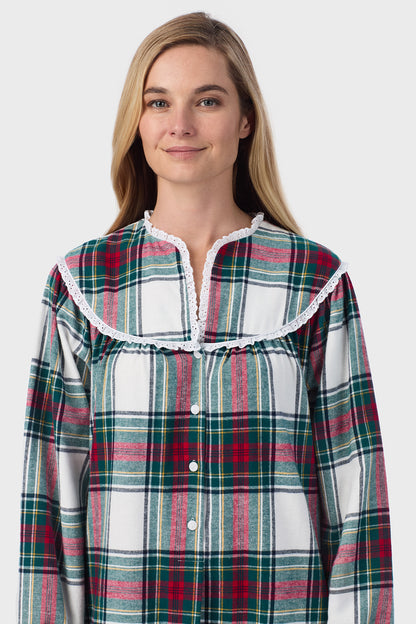 Holiday Plaid Flannel Gown