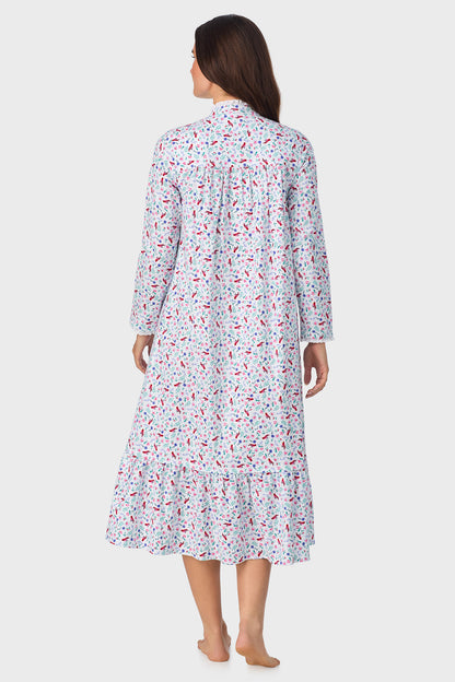 New Cardinal 100% Cotton Brushed Flannel Highneck Long Sleeve Gown