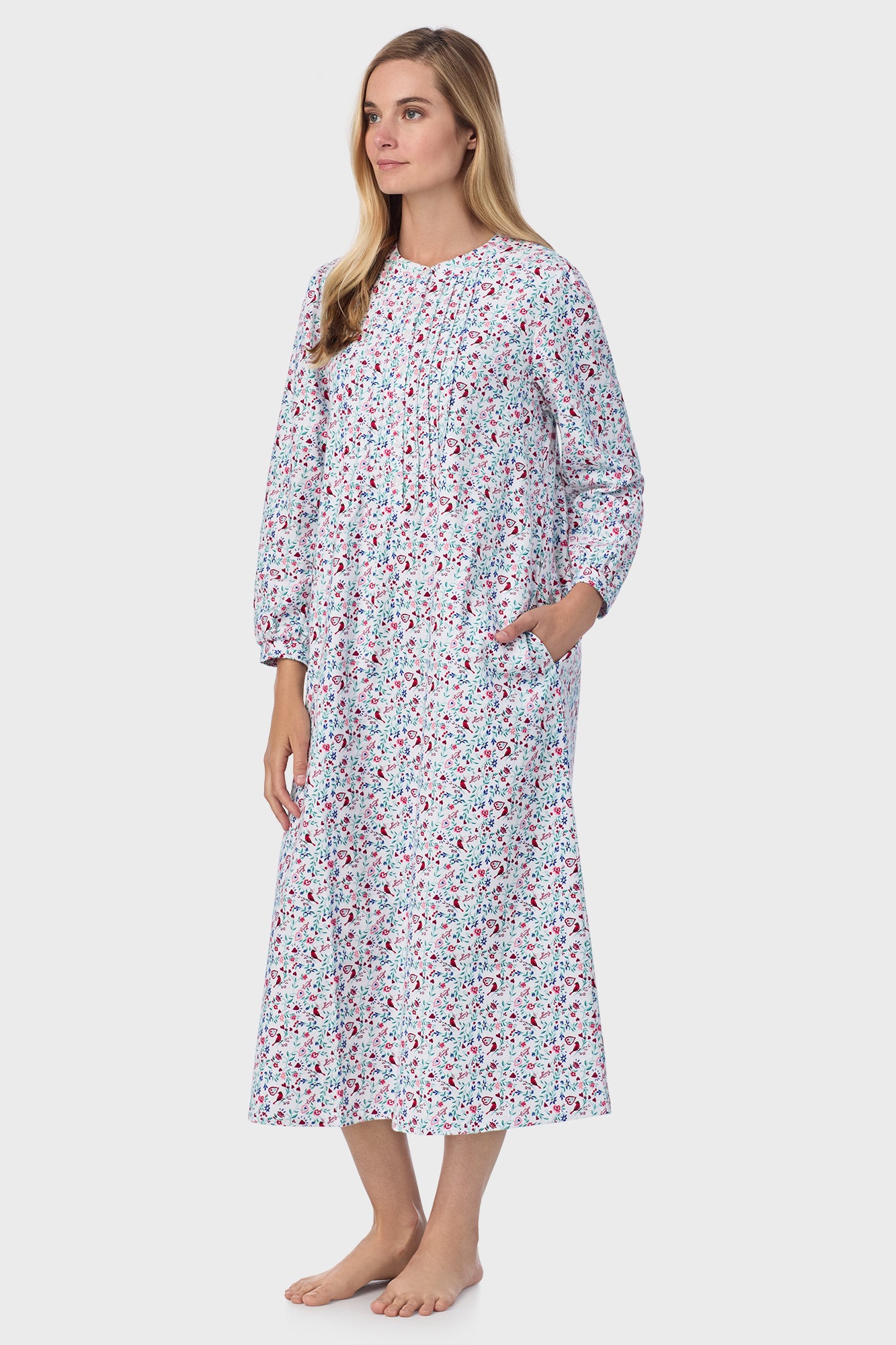 Sweet & Simple Cardinal & Heart Flannel Gown