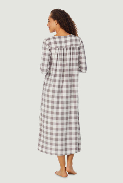 Grey Check Cozy Fleece Gown