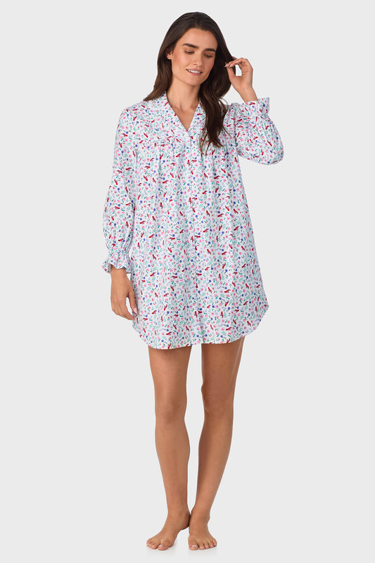 New Cardinal 100% Cotton Brushed Flannel Long Sleeve Nightshirt