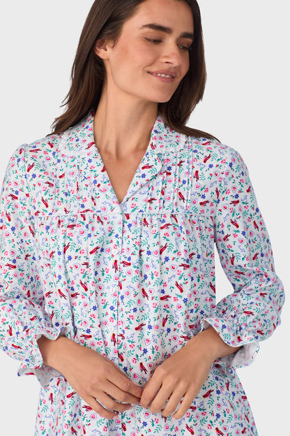 New Cardinal 100% Cotton Brushed Flannel Long Sleeve Nightshirt