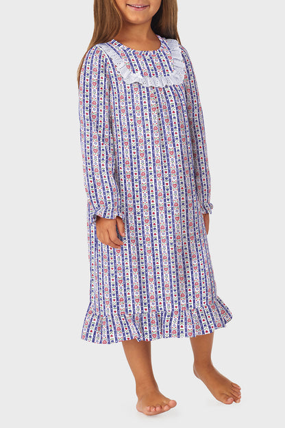 Toddler & Girls Blue Tyrolean 100% Recycled Poly Twill Nightgown