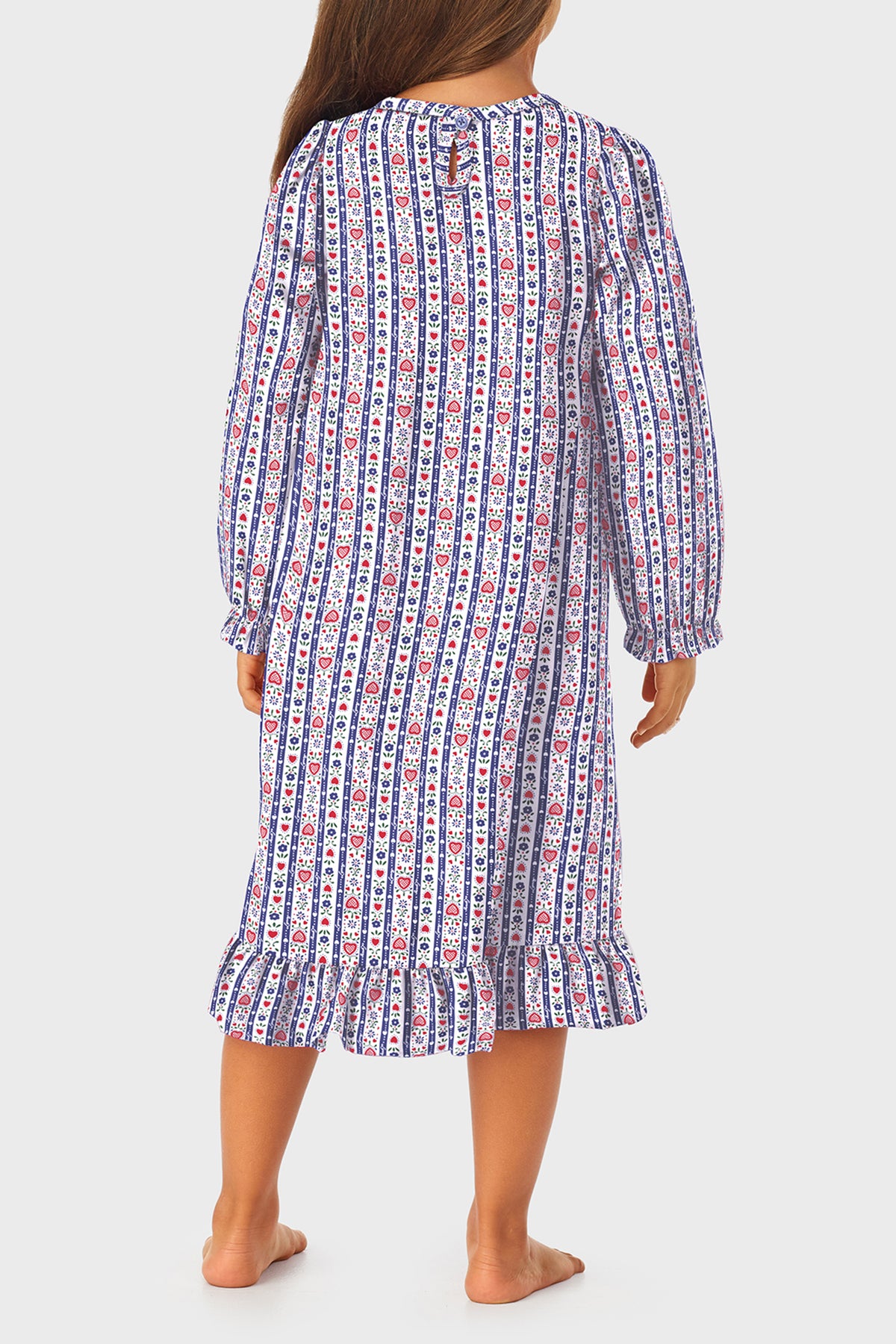 Toddler & Girls Blue Tyrolean 100% Recycled Poly Twill Nightgown