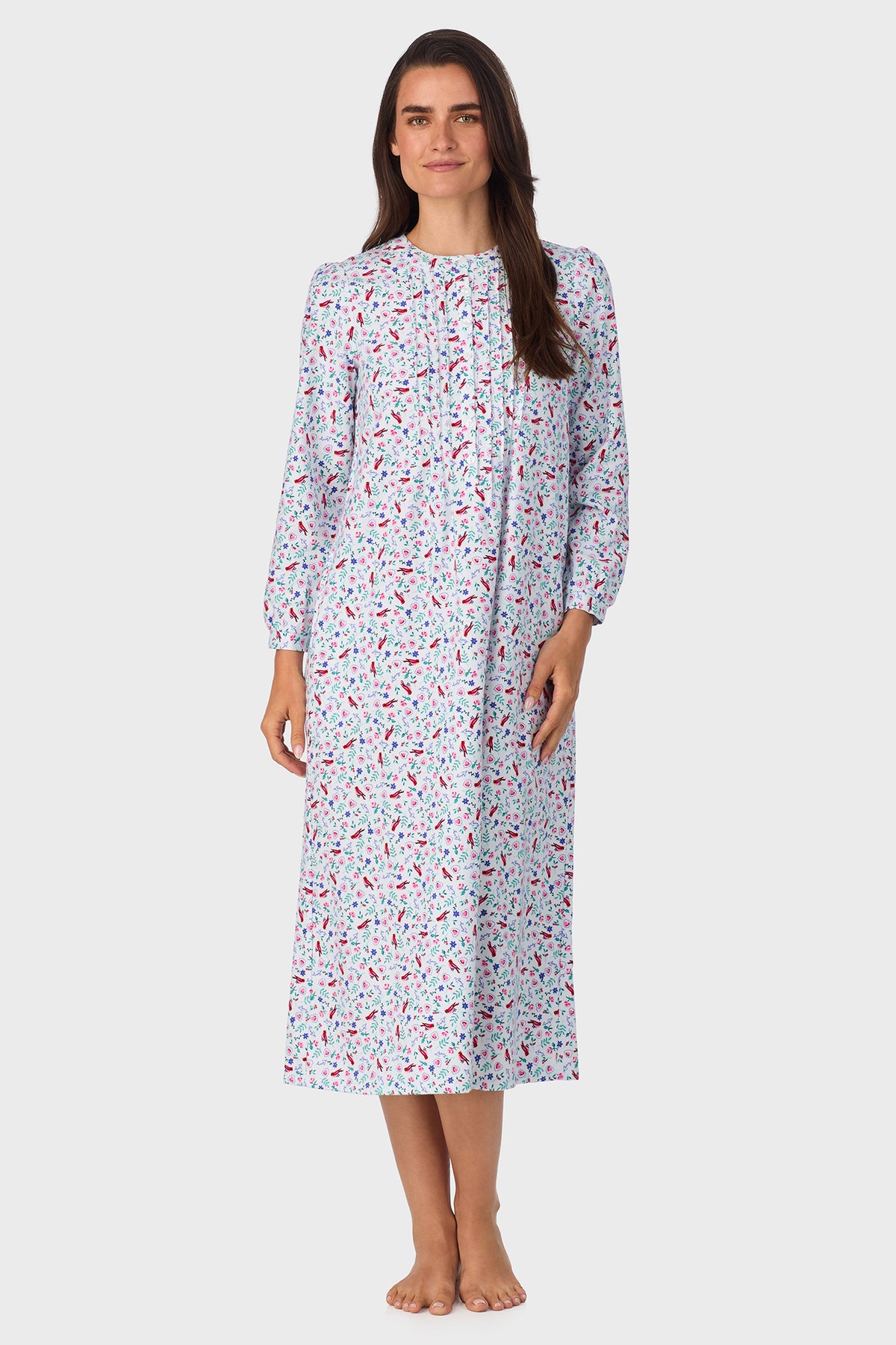 Sweet & Simple New Cardinal 100% Cotton Brushed Flannel Long Sleeve Gown