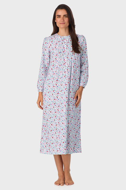 Sweet & Simple New Cardinal 100% Cotton Brushed Flannel Long Sleeve Gown