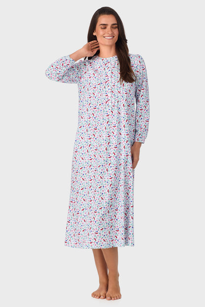 Sweet & Simple New Cardinal 100% Cotton Brushed Flannel Long Sleeve Gown
