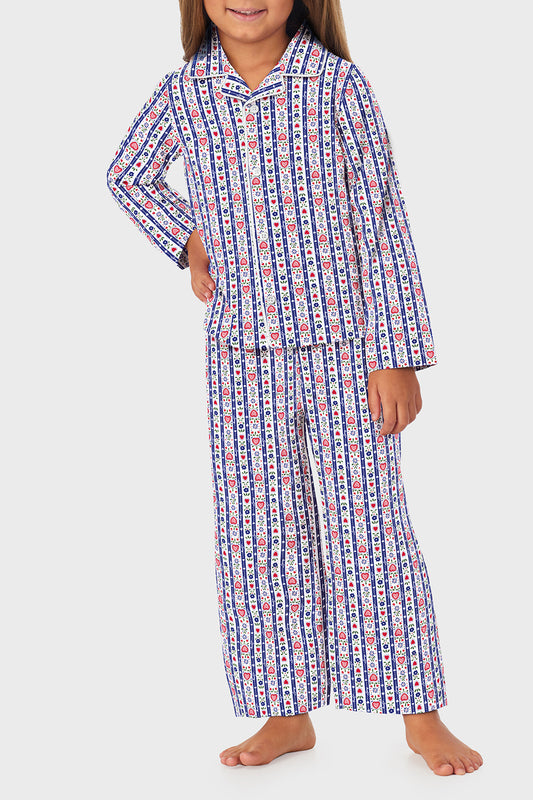 Unisex Toddler & Kids Classic Blue Tyrolean 100% Recycled Poly Twill PJ Set