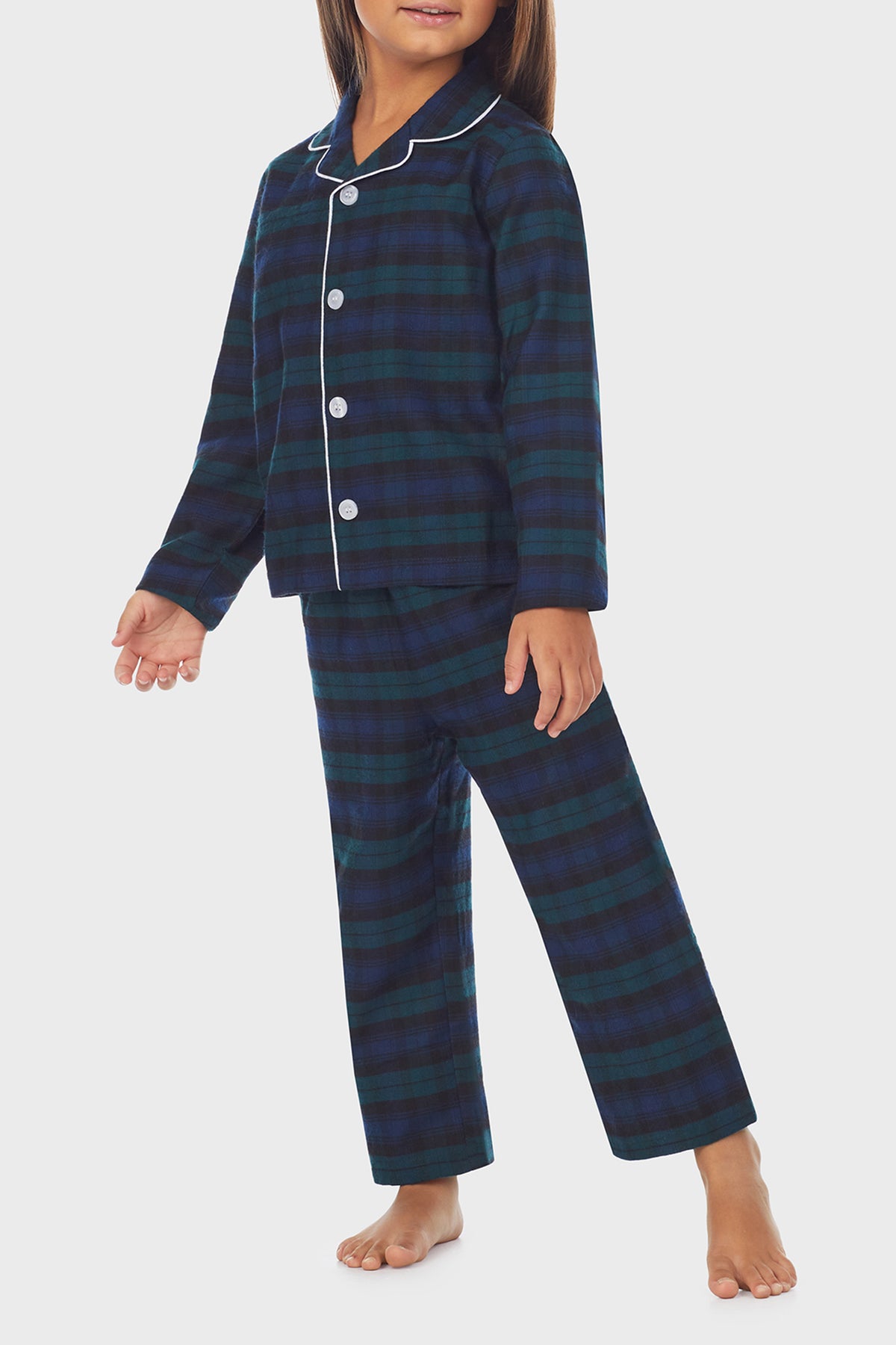 Unisex Toddler & Kids Black Watch Plaid 100% Recycled Poly Twill PJ Set