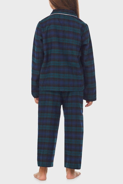Unisex Toddler & Kids Black Watch Plaid 100% Recycled Poly Twill PJ Set