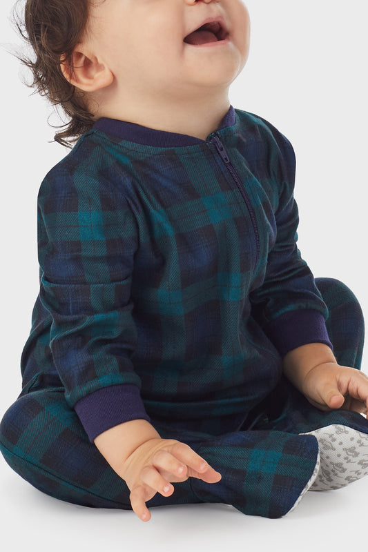 Baby Cozy Black Watch Sleeper Onesie