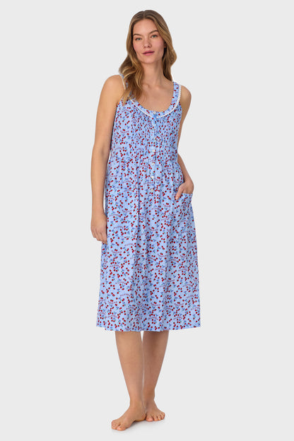 A lady wearing Blue Skies & Berries Cotton Knit Sundress