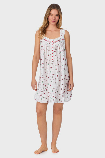 A lady wearing Strawberry Jubilee Cotton Lawn Chemise