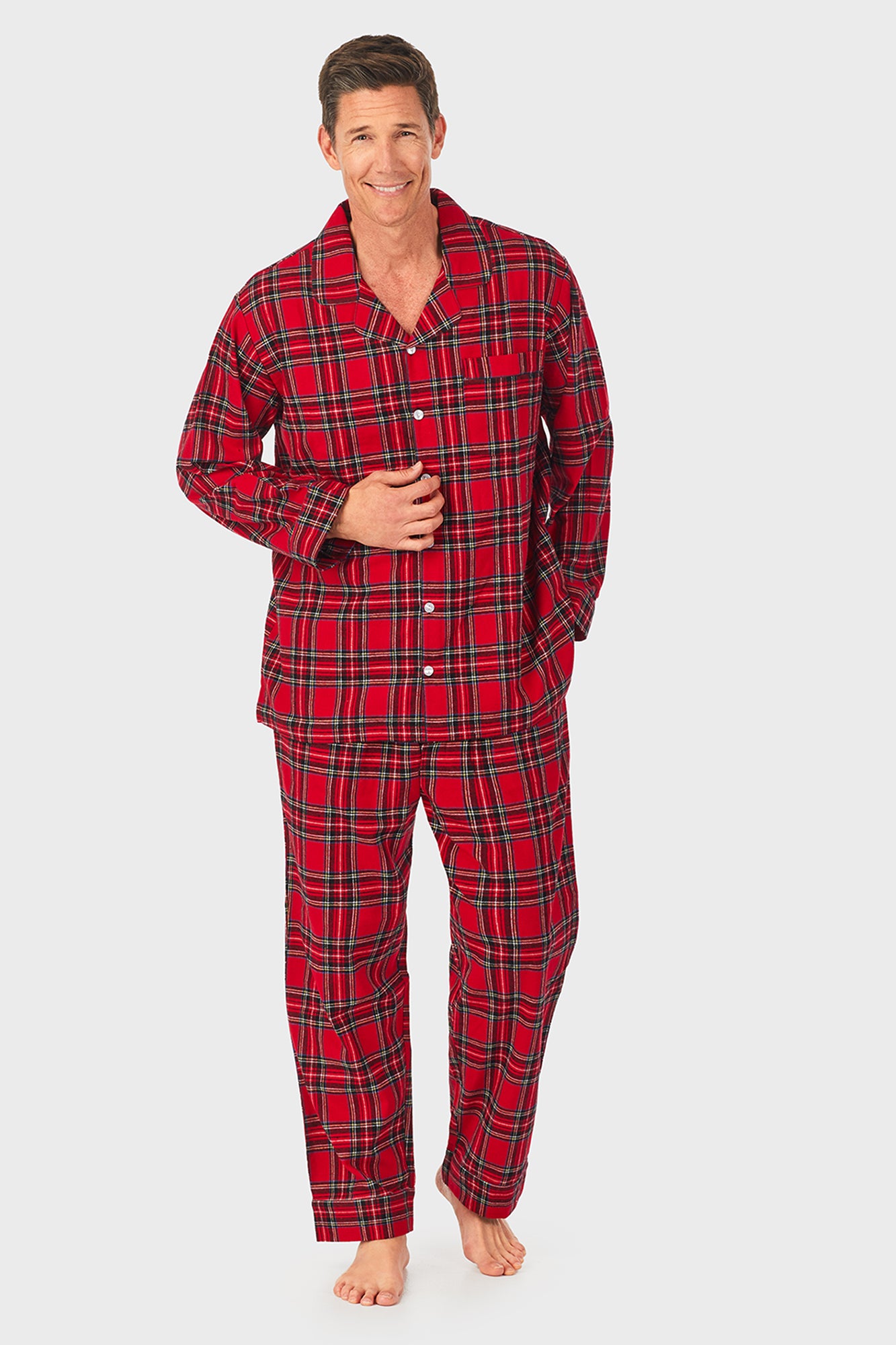 Mens Red Tartan Flannel Pajama