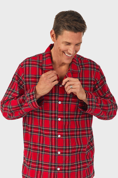 Mens Red Tartan Flannel Pajama